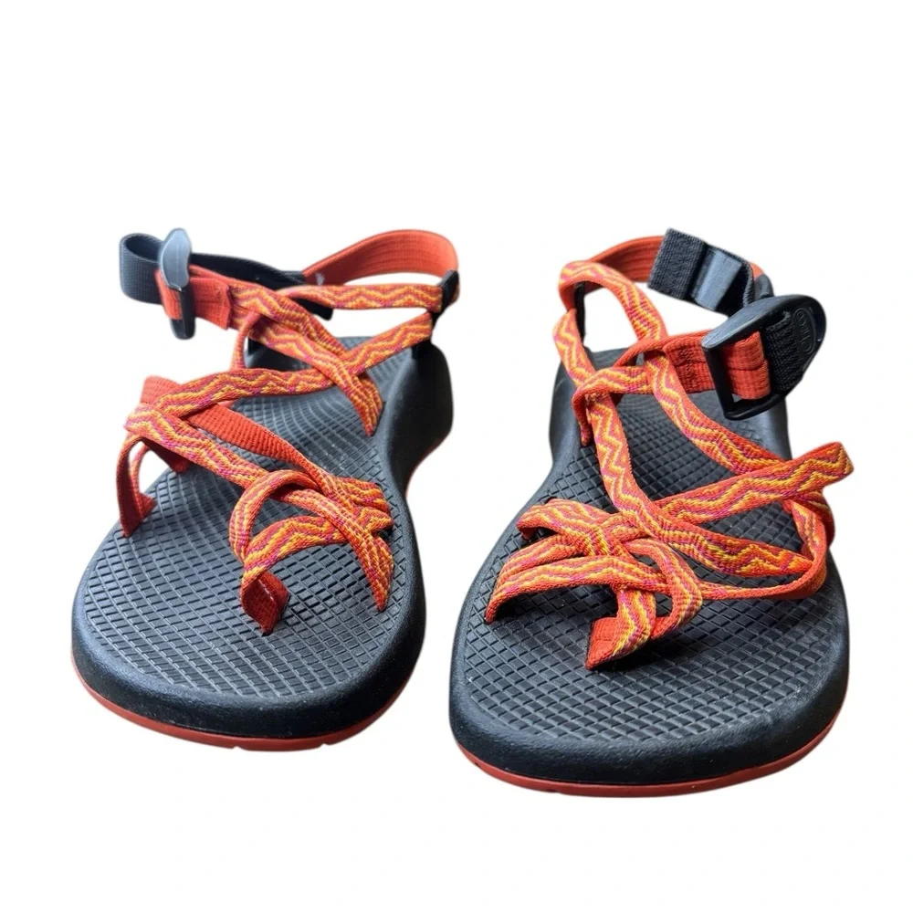 🧡 Chaco Z/1 Classic Women’s Sandals 🖤 Black & Orange Hiking Adventure Size 6 🌿